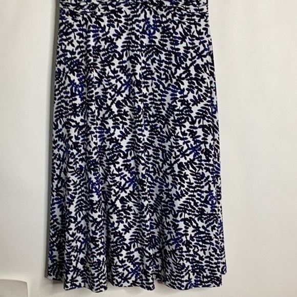 Jones Wear Sleeveless Navy/White Polyester Business Casual Print Dress Size 8 - Picture 2 of 12